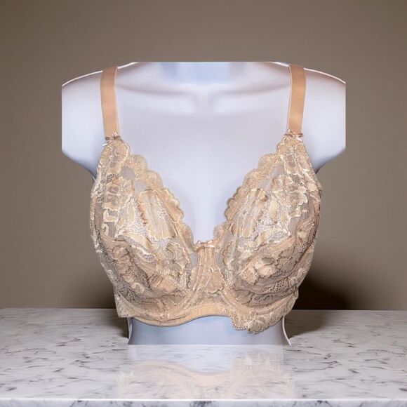 DELIMIRA Other - DELIMIRA Bra Full Coverage Lace Underwire Unlined Bra Bossa Nova Size 34G
